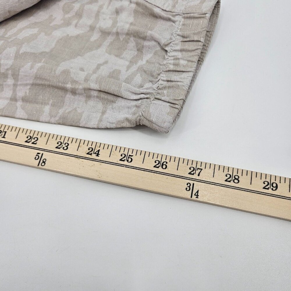 Athleta Cabo Tide Linen Jogger Camo Pants Beige Women's Size 12 Athleisure - Picture 9 of 12